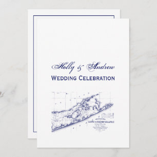 Long Island The Hamptons Map VC Wedding Kaart