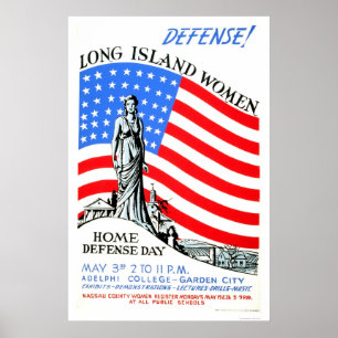 Long Island Women WWWII 1941 WPA Poster
