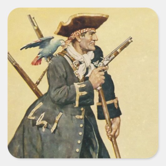 “Long John Silver” uit “Schateiland” Vierkante Sticker (Voorkant)