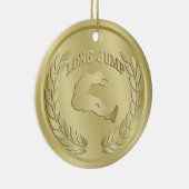 Long Jump Gold Toned Medal Ornament (Rechts)
