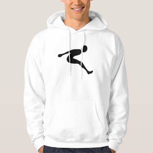 Long Jump — zwart Hoodie (Voorkant)
