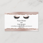 Long Lash Extension Make-up Artist Gescheurd papie Visitekaartje (Achterkant)