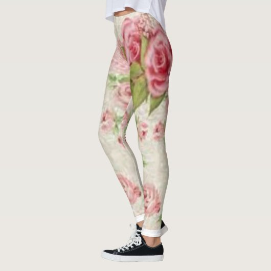 long leggings à fleurs roses (Gauche)