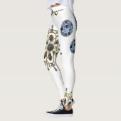 long leggings blancs en or bleu (Gauche)
