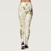long leggings fleuris adolescent blanc (Dos)