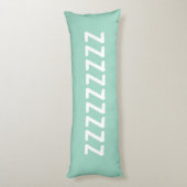 Long light teal body pillow with custom text lichaamskussen (Achterkant (Verticaal))