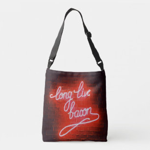 Long Live Bacon Neon Sign Crossbody Tas