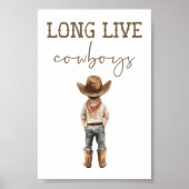 Long Live Cowboys Poster Kids Western Room Decor (Devant)