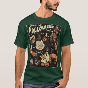 Long Live Halloween zwarte kattenpompoen witje T-shirt