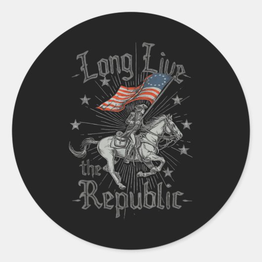 Long Live The Republic Us  Ronde Sticker (Voorkant)