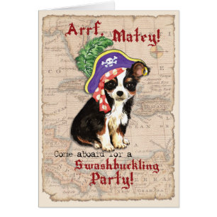 Long manteau Chihuahua Pirate Invitation