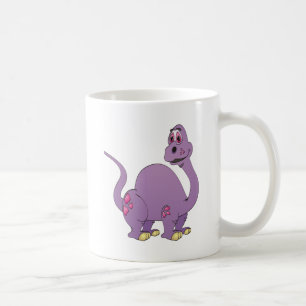 Long Neck Paarse Dinosaur Cartoon Koffiemok