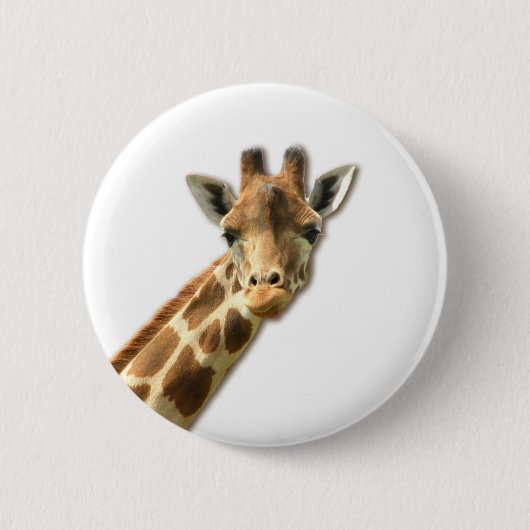 Long Necked Giraffe Pin Ronde Button 5,7 Cm (Voorkant)