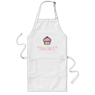 Long Petit gâteau rose - tablier personnalisé de