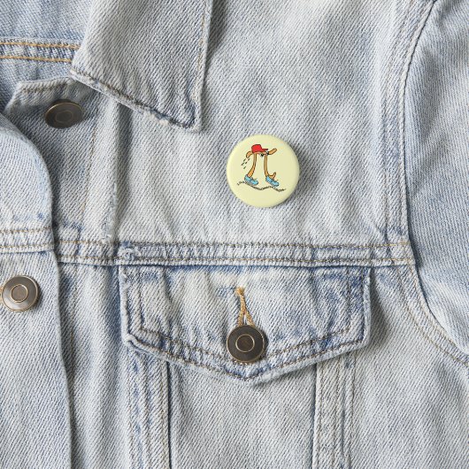 Long Running Pi - Funny Pi Guy Button (In situ)