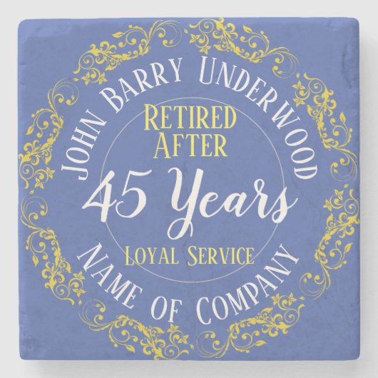 Long Service Award of Retirement Stenen Onderzetter (Voorkant)