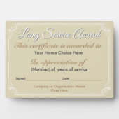 Long Service Award Plaque Fotoplaat (voorkant)