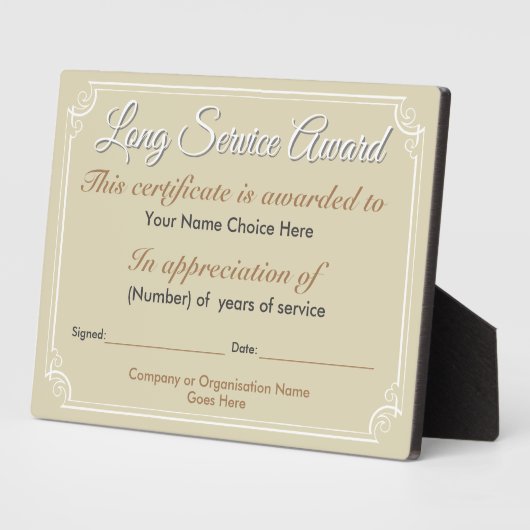 Long Service Award Plaque Fotoplaat (Zijkant)