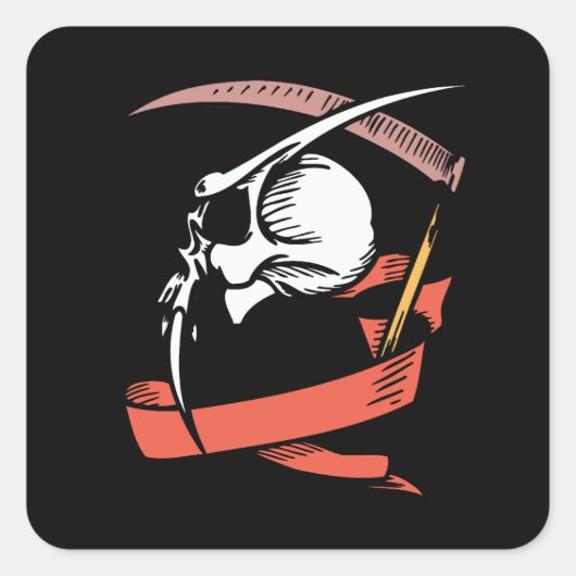 Long Skull Club Sticker (Voorkant)