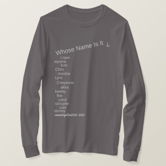 LONG SLEEVE TSHIRT all familiy sizes/styles Sm - 3 (Design devant)