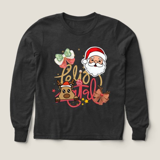 Long sleeved cute t-shirt with fancy christmas  (Motif recto)