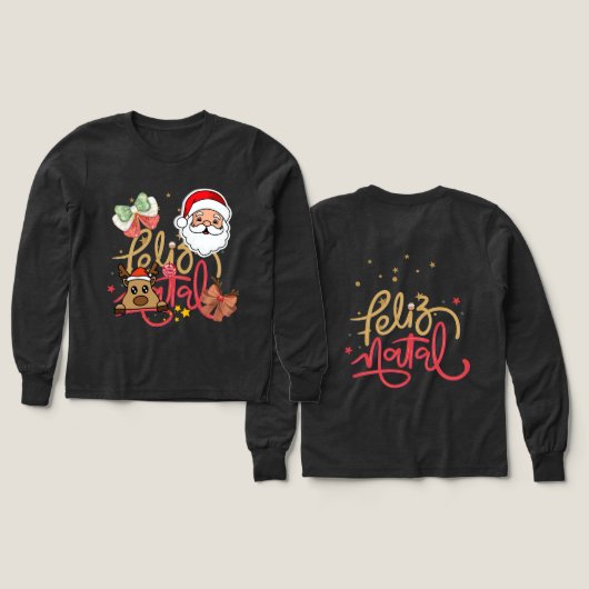 Long sleeved cute t-shirt with fancy christmas  (Motif recto et verso)