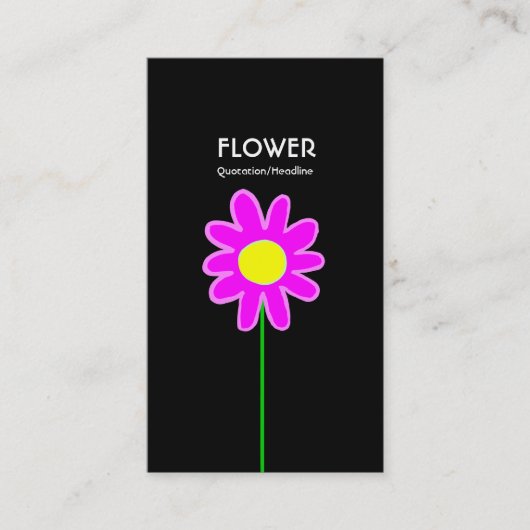 Long Stem Flower III - Black Visitekaartje (Voorkant)