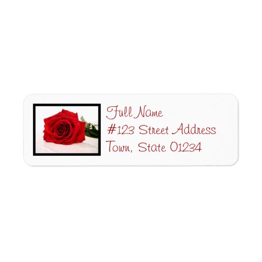 Long Stem Red Rose Mailing Label (Voorkant)