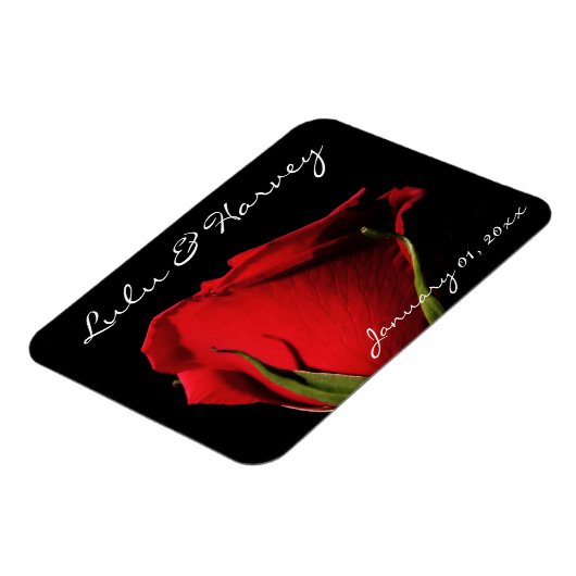 Long Stemmed Red Rose Personal Magneet (Linkerzijde)