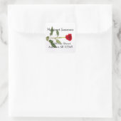Long Stemmed Red Rose Weduwen Return Label (Tas)