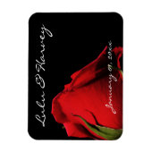 Long Stemmed Red Roses Personal Wedding Magneet (Verticaal)