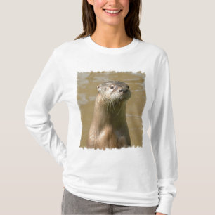 Long T-shirt de douille de loutre curieuse