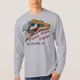Long T-shirt d'homme de pizza de douille
