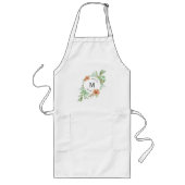 Long tablier - Cadeau personnalisé - "pêche floral (Devant)