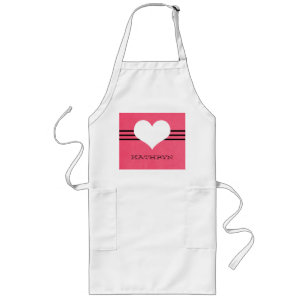 Long Tablier de coeur rose moderne