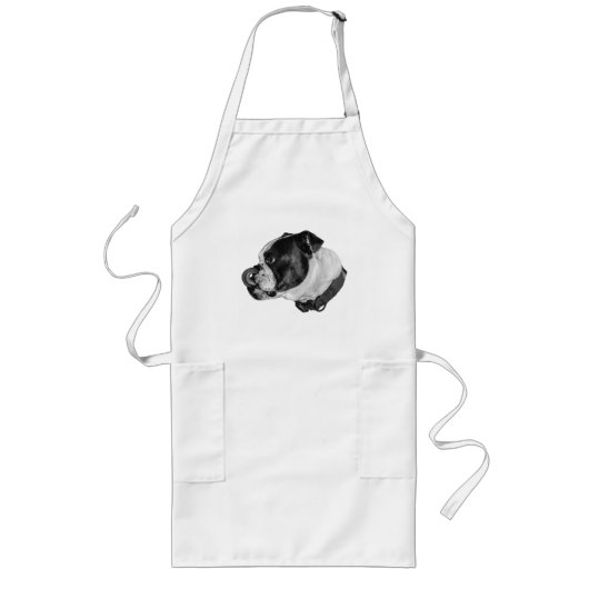 Long Tablier de cuisine Bulldog Calm (Devant)
