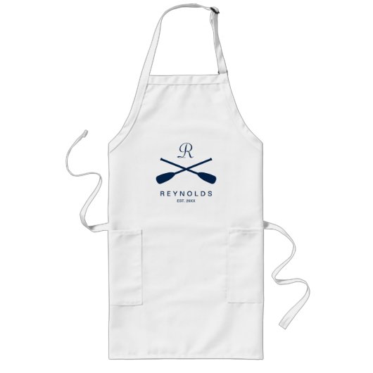 Long Tablier de cuisine monogramme sur mesure (Devant)