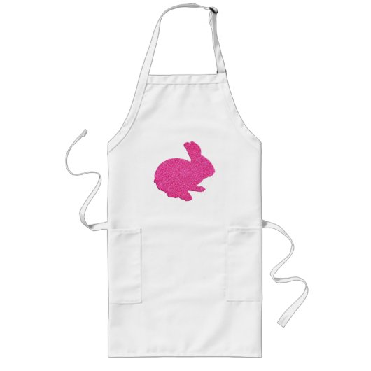 Long Tablier de Pâques de silhouette de lapin à paillet (Devant)