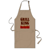 Long Tablier de slogan BBQ Grill King Flames (Devant)