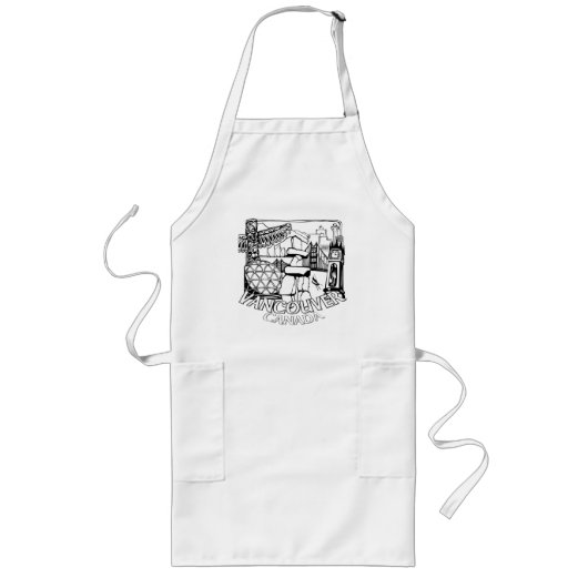 Long Tablier de souvenir de Vancouver Canada & Cadeaux (Devant)