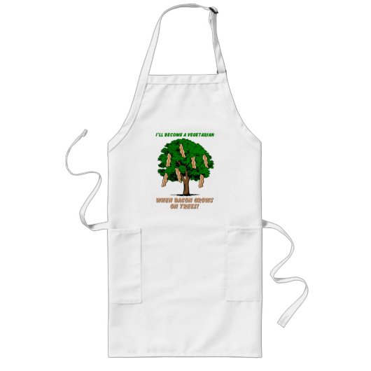 Long Tablier drôle Arbre de Bacon Humour (Devant)