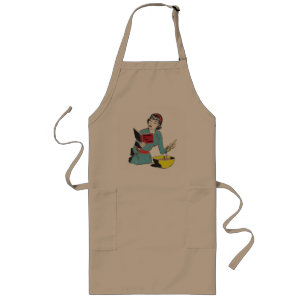 Long tablier fait sur commande, livre de cuisine