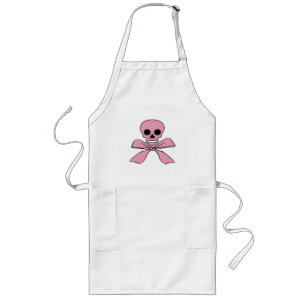 Long Tablier rose de pirate de jolly roger de ruban