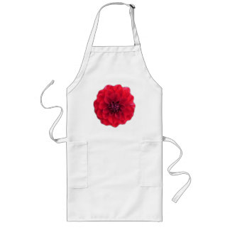 Long Tablier rouge de fleur