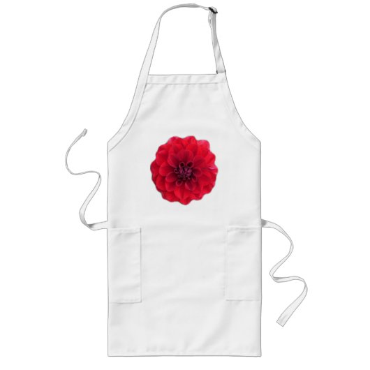 Long Tablier rouge de fleur (Devant)