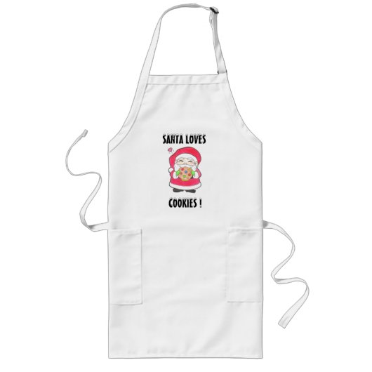 Long Tablier Santa Aime Les Cookies (Devant)