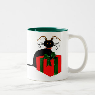 Long Tail Kerstmis Tweekleurige Koffiemok