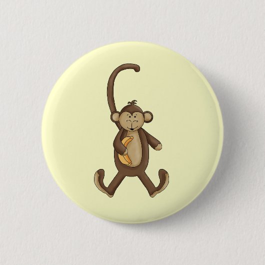Long Tailing Monkey Ronde Button 5,7 Cm (Voorkant)