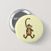 Long Tailing Monkey Ronde Button 5,7 Cm (Voorkant /achterkant)