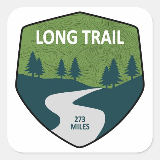 Long Trail Vermont Vierkante Sticker (Voorkant)